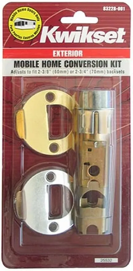 Kwikset 22827 CP DL 2WAL DI 3/26 CNV KIT Mobile Home Exterior Entry Lock Conversion Kit, Red