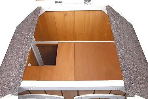 TRIXIE 2-Story Weatherproof Outdoor Cat Retreat, Spacious Indoor Cat Condo, Wooden Cat House, Roof Opens