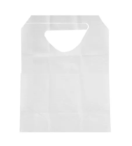 Medline Disposable Tissue/Poly Backed Adult Bibs with Ties, White, 16" x 33", Ideal for Caregivers, Pack of 300