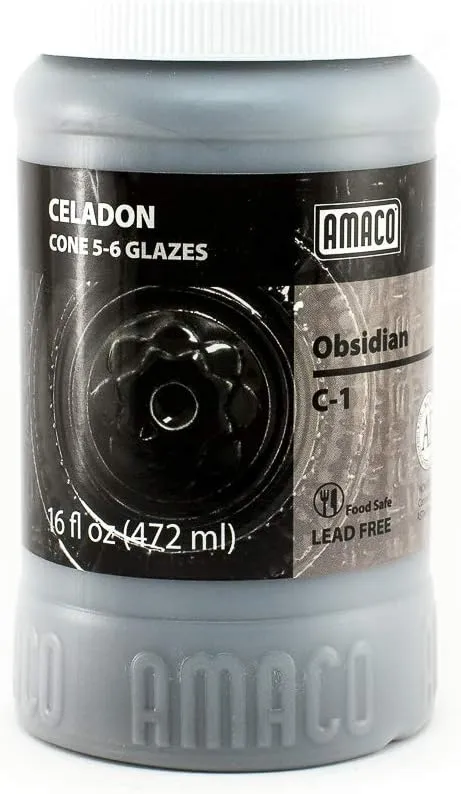 Amaco Celadon Hi Fire (Cone5-6) Glaze - Pint # C-1 - Obsidian