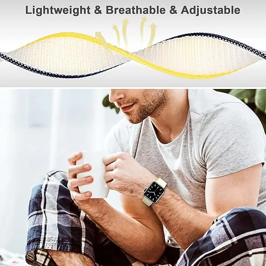 Nylon Sport Band Compatible with Apple Watch Band 38mm 40mm 41mm 42mm 44mm 45mm 46mm 49mm, Adjustable Breathable Women Men Braided Strap Compatible for iWatch Series 10/9/8/7/6/5/4/3 SE Ultra 1/2