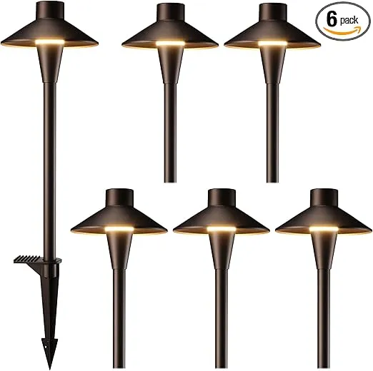 LEONLITE 3CCT Low Voltage Pathway Lights, 12-24V LED Landscape Path Light, 3000K/4000K/5000K Selectable, CRI90, IP65 Waterproof Landscape Lighting, Aluminum Housing, Oil Rubbed Bronze, Pack of 6