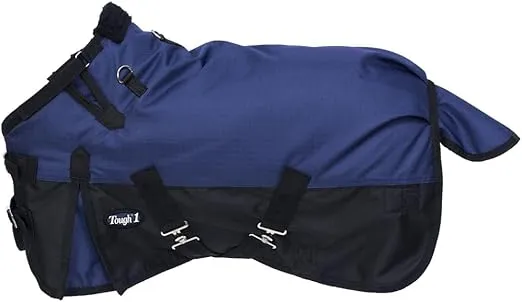 Tough1 1200D Mini Turnout Blanket with Snuggit Navy Blue 36"