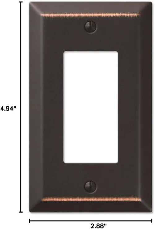 Amerelle 163RDB Century Wallplate, 1 Rocker, Steel, Aged Bronze, 1-Pack