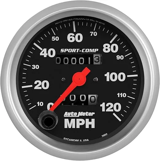 Auto Meter 3992 Sport-Comp In-Dash Mechanical Speedometer 3.375 in.