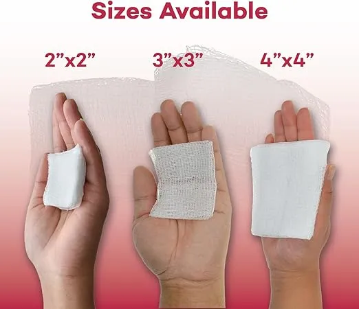 Dealmed 2" x 2" Surgical Sponges, 8-Ply, Non-Woven Absorbent Gauze Sponges for Wound Care, First Aid Kits and Medical Facilities, 200 Count (Pack of 1)