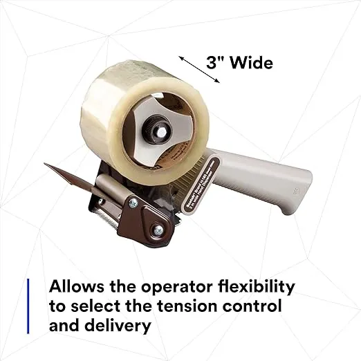 3M Scotch H183 Industrial Packing Tape Dispenser for 3" Tape - Lightweight and Portable for Commercial Packaging, Shipping, Moving, Carton and Box Sealing