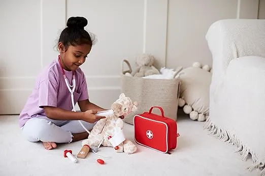 Hape Wooden Doctor on Call Role Play with a Carrying Case| Pretend Doctor Kit for Toddlers Age 3 Years and Up