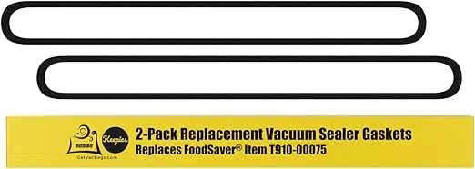 Upper and Lower Gasket Replacements for FoodSaver (2 Foam Gaskets) - Fits V2200, V2400, V2800, V3000, V3200 Series Vacuum Sealers (Replaces Food Saver T910-00075) by OutOfAir