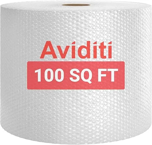 Aviditi Bubble Wrap Roll 1/2" x 24" x 50' Long (100 Sq Ft) Cushioning Wrap for Packing, Moving, Mailing & Shipping Supplies, Large Perforated Bubble Sheets Packaging Material for Fragile Items