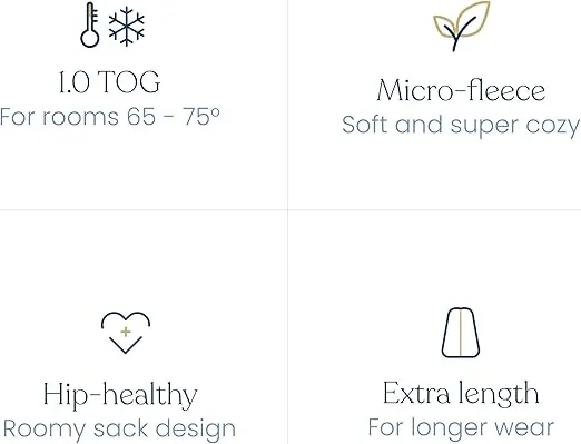 HALO SleepSack, Micro-Fleece Wearable Blanket, Swaddle Transition Sleeping Bag, TOG 1.0