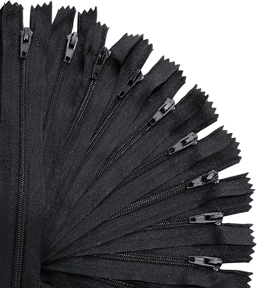 KGS Nylon Zippers for Sewing Crafts | Size: 18 Inch | Color: Black | 20 Pieces per Pack | Single Color #3 Nylon Zippers for Making Bags, Pouches, Pillow Covers and Sewing Craft Projects