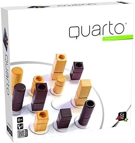 Quarto | Wooden Strategy Board Game for Adults and Families | Ages 8+ | 2 Players | 15 Minutes