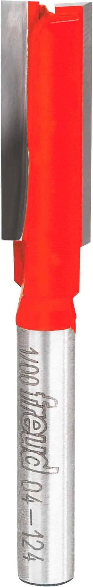 Freud 04-124: 3/8" (dia.) Double Flute Straight Bit with 1/4" shank, 2-1/2" overall length