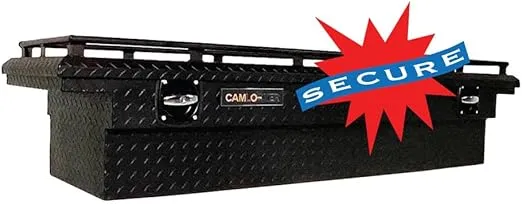 Camlocker S71LPRLMB 71 Inch Low Profile Crossover Truck Tool Box with Rail - Matte Black, Heavy Duty Aluminum, Weather Tight Construction, Sliding Tool Tray Organizer, Made in USA