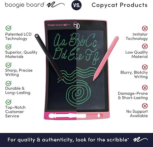 Boogie Board Jot Reusable Writing Tablet 8.5" LCD Screen Instant Erase Stylus Pen Magnets Kickstand - Writing Drawing Digital Notetaking Blue