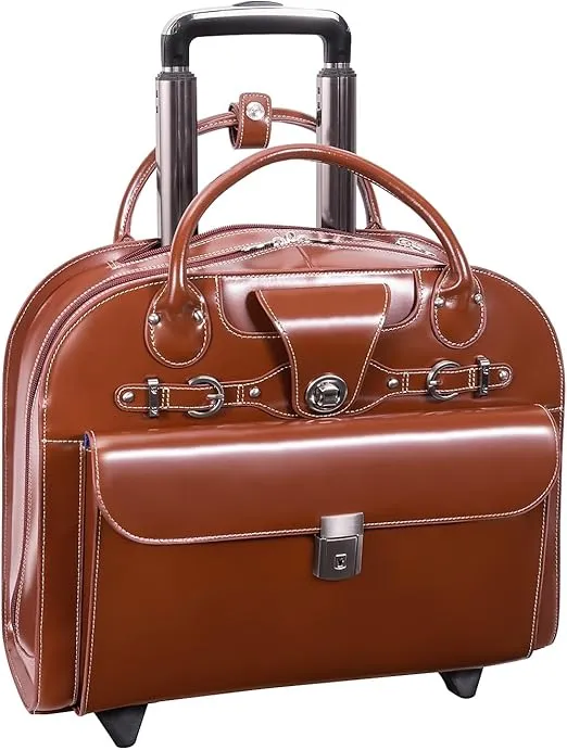 McKlein Women's Laptop Briefcase, Brown, 17"x6"x13.5"