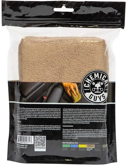 Chemical Guys Workhorse Premium Microfiber Applicator, Tan