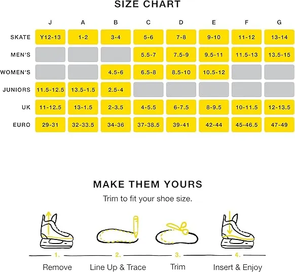 Superfeet Hockey Performance Insoles - Carbon Fiber Inserts for Hockey Skates - Professional Grade