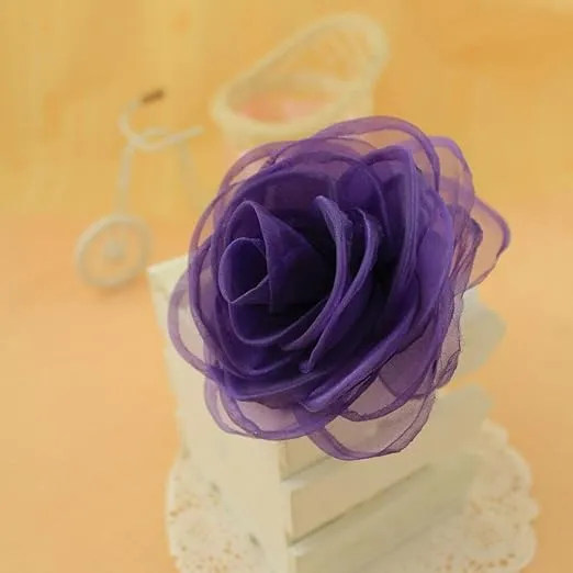 Lovely Floral Hair Clips, Purple Rose Brooches for Women | Versatile Pins for Hats, Clothing and More