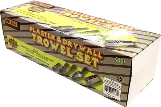 Wedge: 5 Piece Professional Masonry Trowel Set | Tempered Steel Blades | Contains 13" Brick Jointer, 6" Pointing Trowel, 7" Gauging Trowel, 11" Brick Trowel, 11" Plastering Trowel