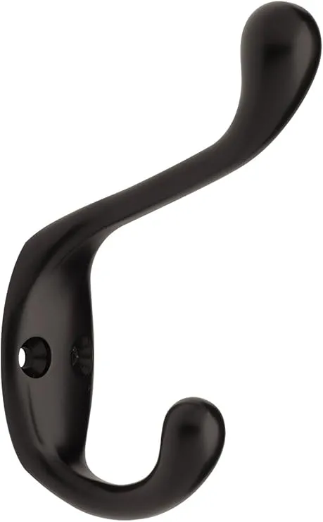 Liberty B42302Q-FB-C5 3-Inch Heavy Duty Coat and Hat Hook, Flat Black, 1 Count (Pack of 1)
