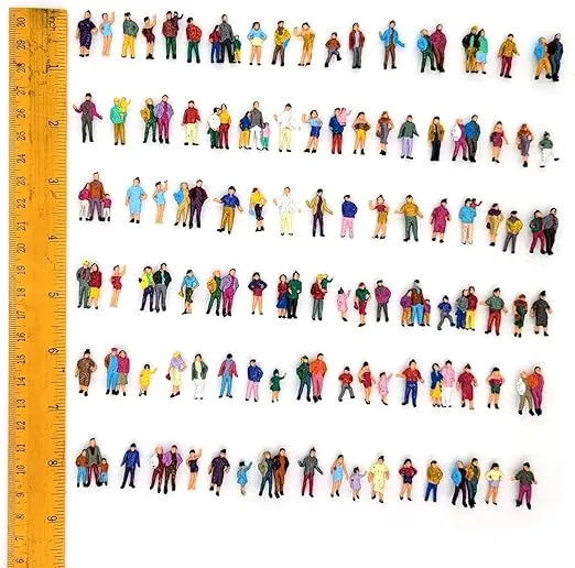 100pcs 1:87 HO Scale Standing Scenery Passengers Model Train Park Street People Figure Model Building Kit