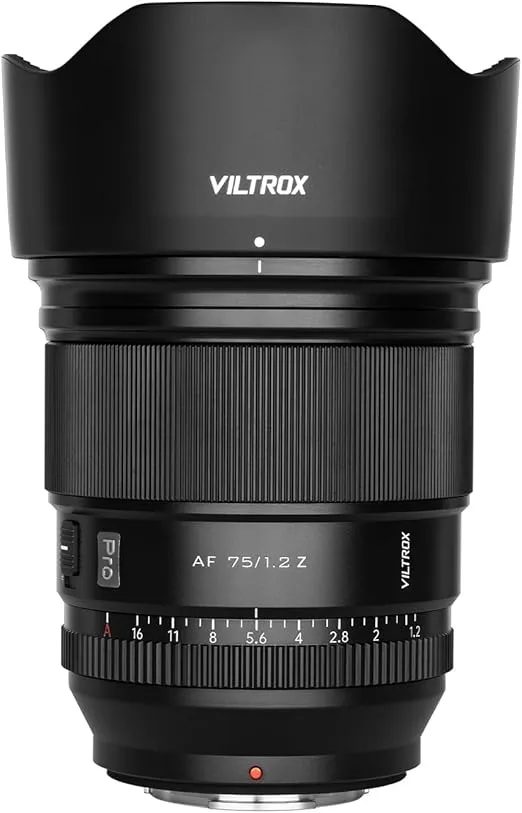VILTROX 75mm f/1.2 F1.2 PRO Z Mount Auto Focus APS-C Lens for Nikon Z-Mount Camera Ultra Wide Angle APS-C AF Lens Compatible with Nikon Z-Mount Cameras Z9 Z8 Z7 Z7II Z6 Z6II Z5 Z50 Z30 ZFC