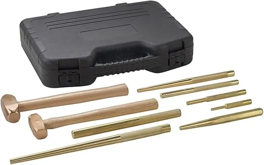 OTC 4629 9 Piece Master Brass Hammer and Punch Set