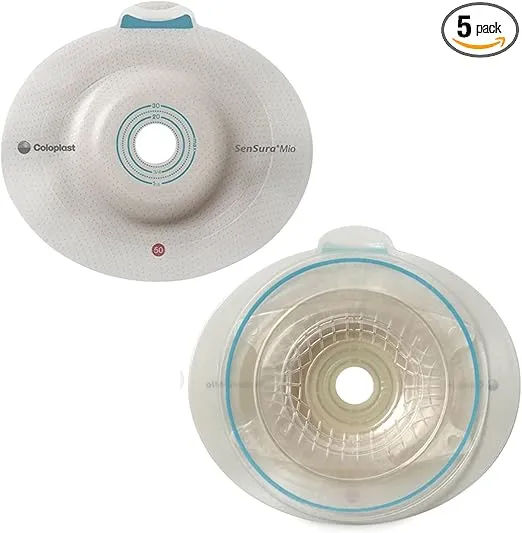 SenSura Mio Click Ostomy Barrier, Trim to Fit, Standard Wear Elastic Adhesive Blue Code System, Coloplast, 16961 - Box of 5