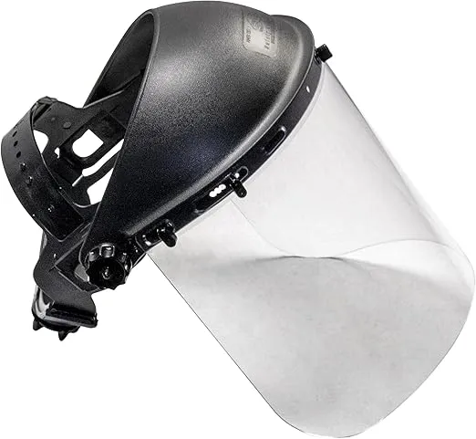 SAS Safety Corp Face Shield Adjustable Protective|Polycarbonate Impact Resistant Full Face Shield|ANSI Z87.1-2015 SafetyVisor