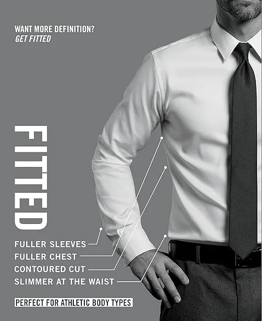 Van Heusen Men's Dress Shirt Fitted Poplin Solid