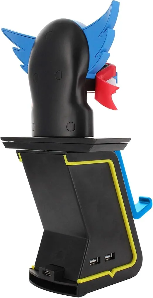 Exquisite Gaming: Classic Sonic The Hedgehog - Light Up Ikon LED Mobile Phone & Gaming Controller Holder - Charging Ports, Cable Guys, Licensed Figure