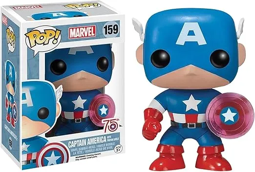Funko 024964 Pop Marvel: Captain America with Photon Shield 75th Anniversary Limited 159 Vinyl Bobble-Head