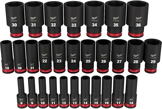 29 PC Shockwave Impact Duty™ 1/2" Drive Metric Deep 6 Point Socket Set 49-66-7015