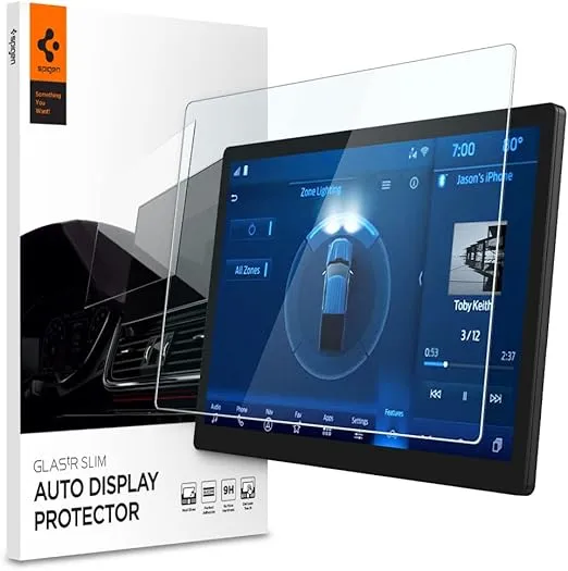 Spigen Tempered Glass Screen Protector [GlasTR Slim] designed for Ford F-150, Ford F-150 Lightning, Ford Expedition 12 inch Dashboard Touchscreen