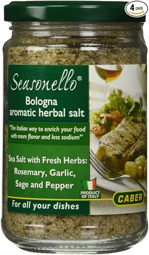 Seasonello Bologna Aromatic Herbal Salt 10.58 oz Each - 4 Jars