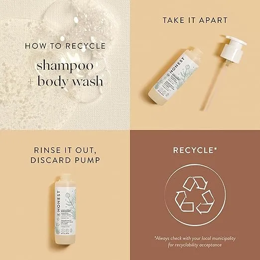 The Honest Company 2-in-1 Cleansing Shampoo + Body Wash | Gentle for Baby | Naturally Derived, Tear-free, Hypoallergenic | Fragrance Free Sensitive, 10 fl oz