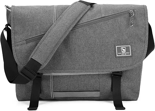 OIWAS 15.6 Inch Messenger Bag for Men/Women Crossbody Travel Satchel Bags Laptop Shoulder Bag Large Briefcase Computer Work College Grey