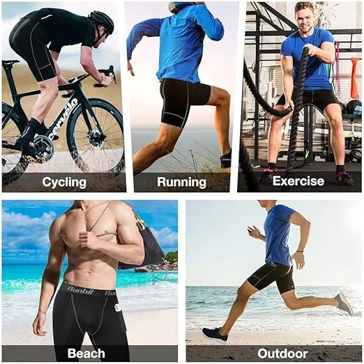 Runhit Compression Shorts Men Underwear Spandex Running Shorts Workout Athletic