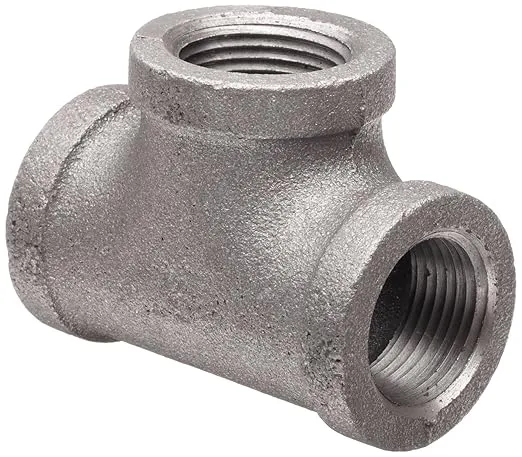 Anvil 8700120507, Malleable Iron Pipe Fitting, Tee, 3/4" NPT Female, Black Finish
