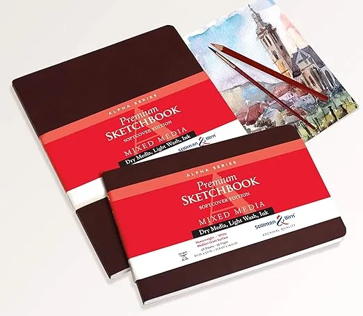 Stillman & Birn Alpha Series Softcover Sketchbook, 5.5" x 3.5", 150 gsm (Heavyweight), White Paper, Medium Grain Surface