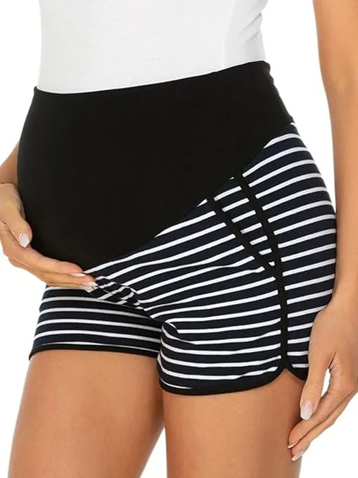 Love2Mi Maternity Shorts Lounge Sports Yoga Over Belly Workout Stretchy Pregnancy Shorts with Pockets