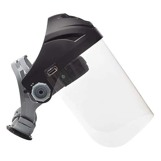 Jackson Safety Lightweight F4XP Premium Face Shield - Mask & Crown with 370 Speed Dial Ratcheting Headgear, ANSI Z87.1, for Work, Grinding, Cutting, Universal Pin Pattern - Uncoated - Clear Tint