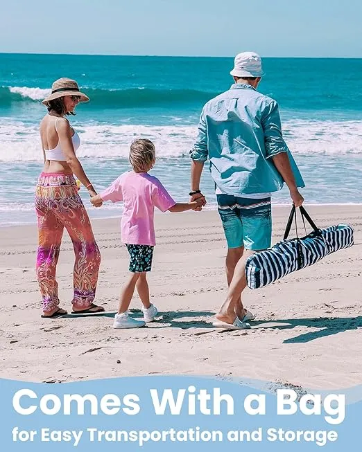Qipi Beach Cabana - Easy to Set Up Canopy, Waterproof, Portable 6' x 6' Beach Shelter, Included Side Wall, Shade with UPF 50+ UV Protection for Kids, Family & Friends