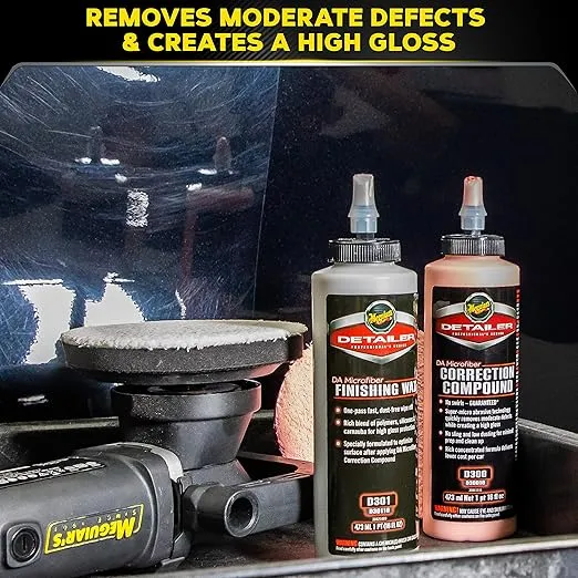 Meguiar's DA Microfiber Correction System 5" Starter Kit - Professional Detailing Made Easy with Advanced Microfiber Technology to Remove Scratches and Swirls, Get Your Car Holiday-Ready