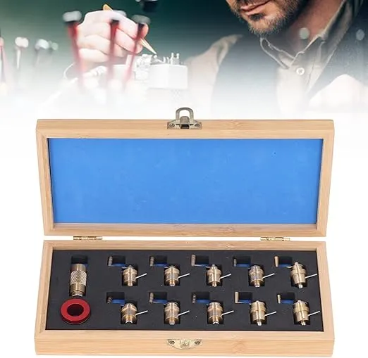 Watch Mainspring Winder, Professional High Precise Brass Watch Winding Tool Wristwatch Repairing Kit, DIY Watch Winder Repair Tool with Wooden Storage Box for Watchmaker