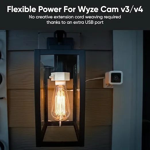Wyze Lamp Socket Power Adapter for Wyze Cam v3/v4 (Camera Sold Separately)