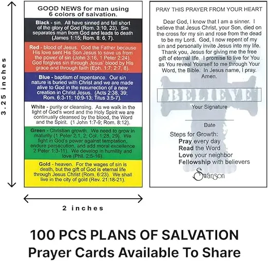 Pocket Cards - Plan of Salvation - Wallet Prayer Cards for Men, Women, Teens