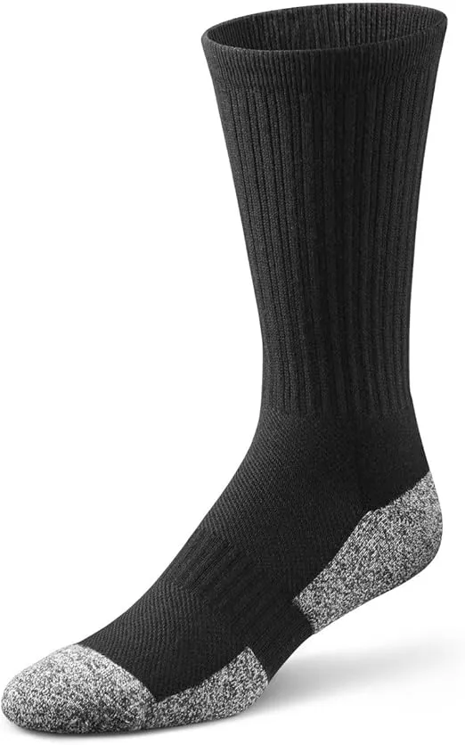 Dr. Comfort Crew Diabetic Socks, Black, X-Large